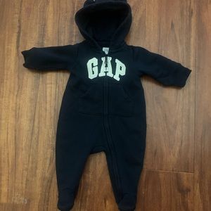 Baby Gap Navy Blue Hoodie Onesie size 0-3 months
